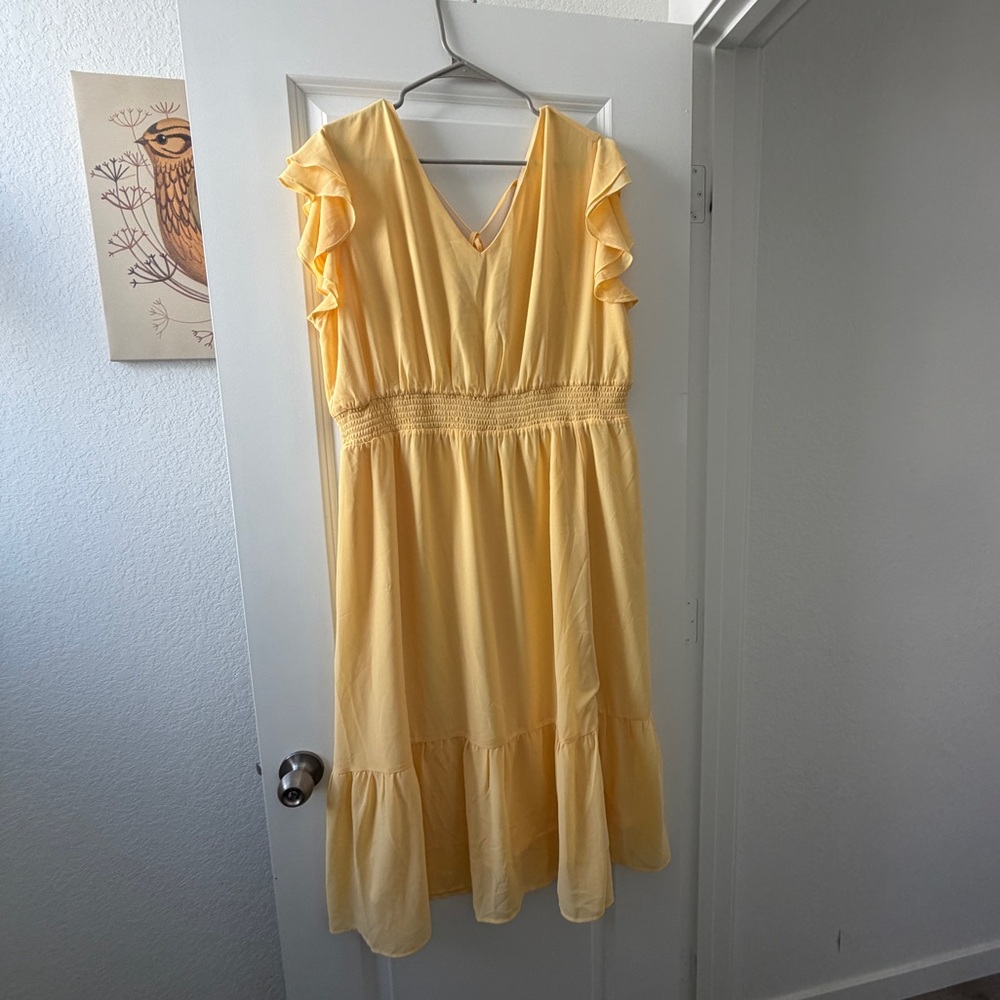New Grace Karin Sunny Yellow Midi Dress
